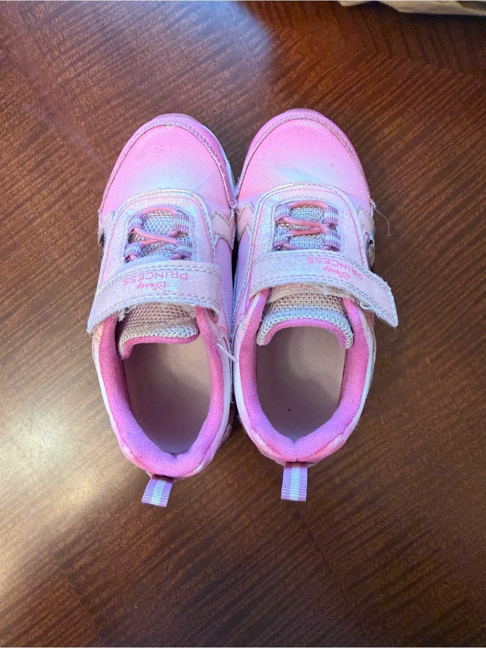 Prince Pink Girls Velcro Sneakers with Sparkle Detail